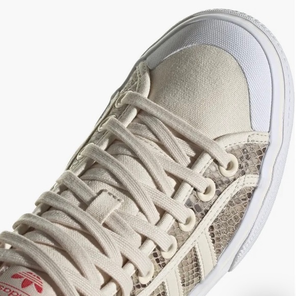 Adidas platform sneakers hi tops sneakers snake skin upper beige white sz 8 new - Picture 10 of 12